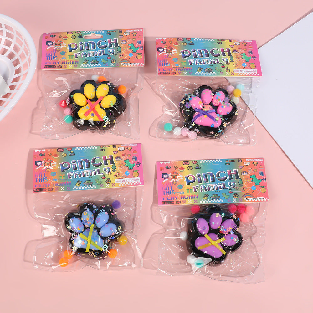Colorful Cat Paw Pinch Toy
