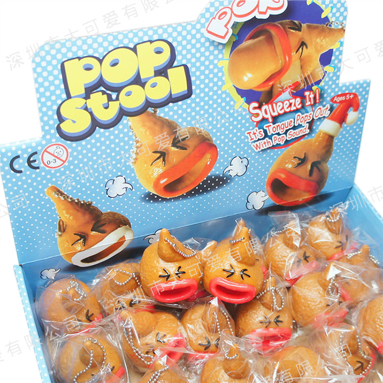 Tongue-out poop creative prank poop pendant