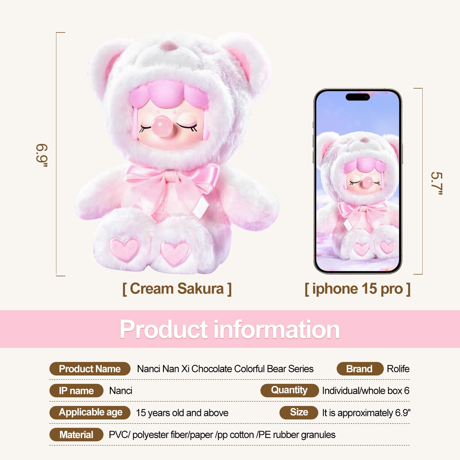 ナンシー カラフルチョコレート キューティーベア ぬいぐるみ ブラインドボックス